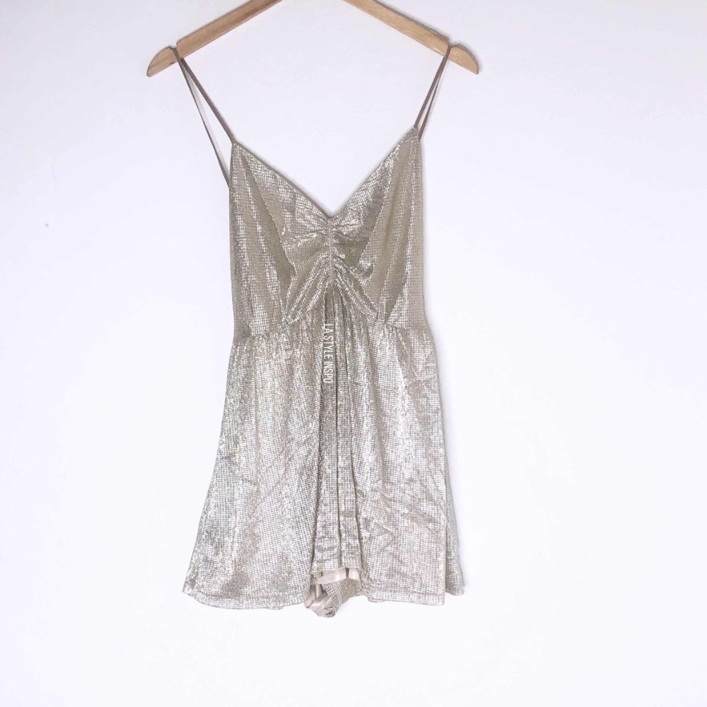 Urban Outfitters Gold Romper Celebrity Size S - Picture 2 of 4